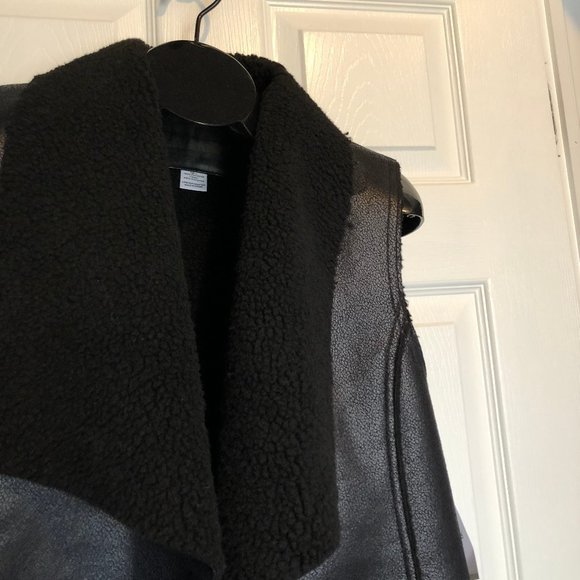 Liz Claiborne Faux Leather and Shear-ling Vest - Picture 2 of 5